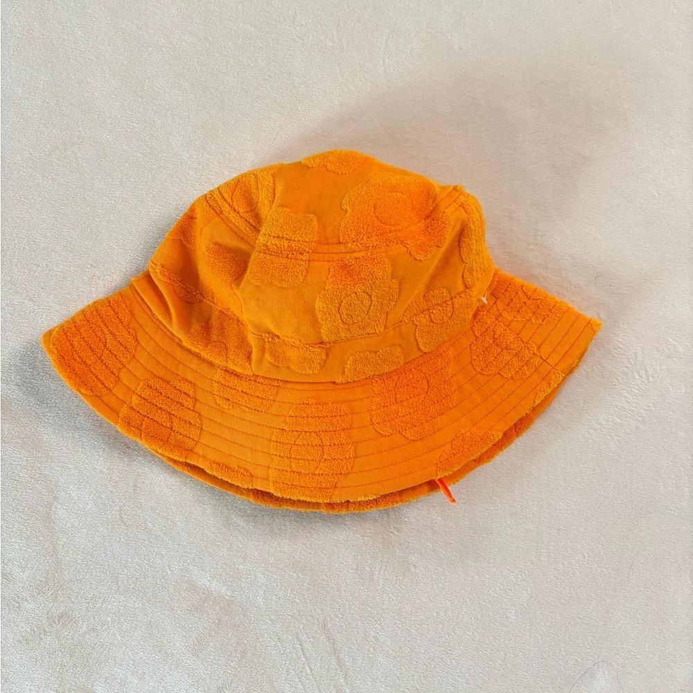 Bright Orange Floral Towel Bucket Hat